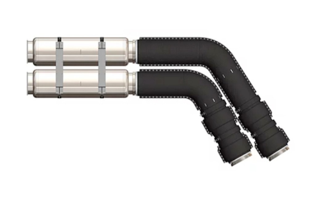 Caterpillar 797F Insulated Exhaust System Assembled View